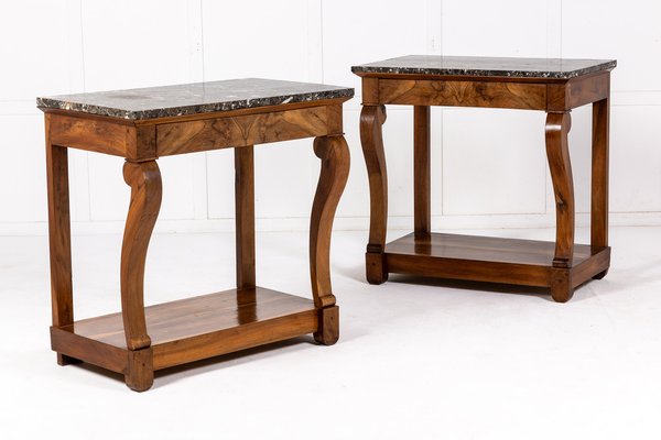 19th Century French Walnut Console Tables Set of 2 for sale at Pamono