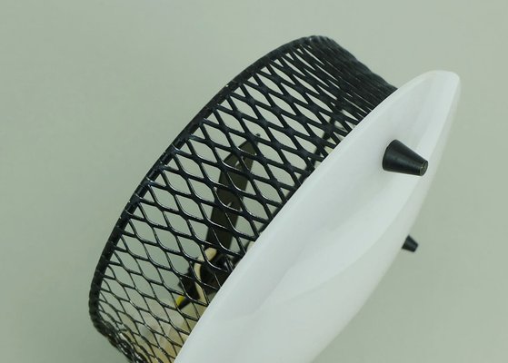 Mid-Century Sconce in Metal Mesh with White Acrylic Shade, 1950s