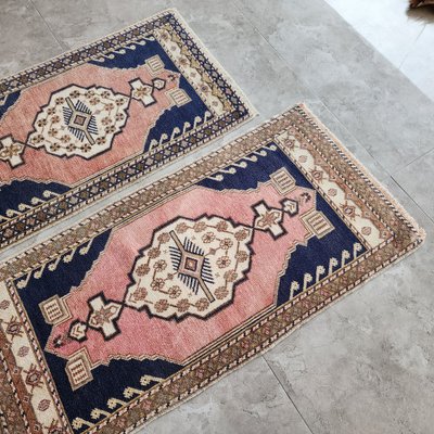 Traditional Handwoven Turkish Oushak Wool Bath Mats Set of 2 for sale at Pamono