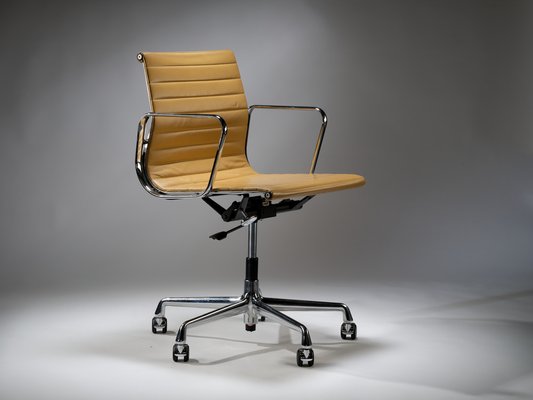 EA117 Desk Chair in Tan Leather by Charles Ray Eames for Vitra