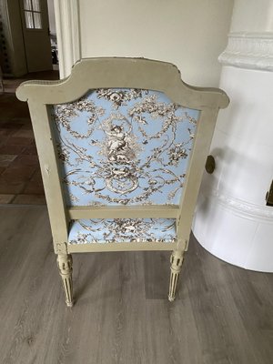 Fauteuil avec Tissu Toile de Jouy, 1890s en vente sur Pamono