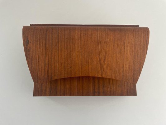 Mensola sospesa in legno con cassetto, Italia, anni '60