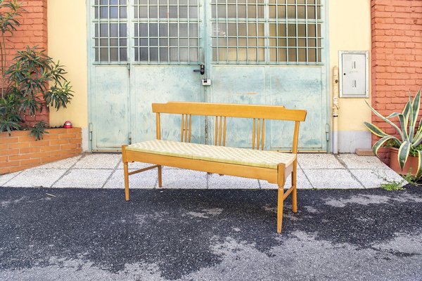Woven outdoor bench deals