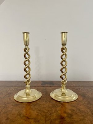 6 Tall Brass Barley Twist Candlesticks