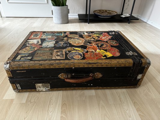 Vintage Trunk with Stickers for sale at Pamono