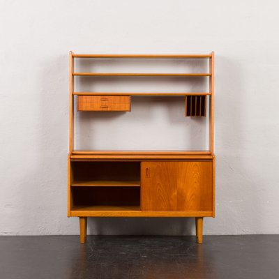 Vintage Danish Teak Bookcase with Hidden Desk 1960s for sale at