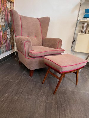 Arm chairs with foot stools clearance
