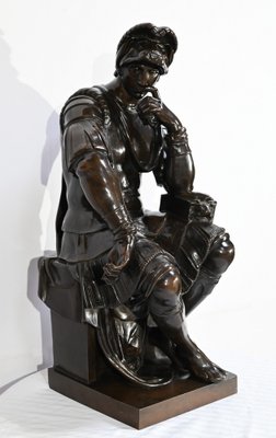 After Michelangelo, Lorenzo de Medici, 19th Century, Bronze for
