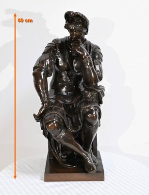 After Michelangelo, Lorenzo de Medici, 19th Century, Bronze for