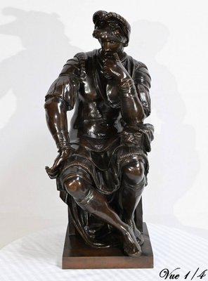 After Michelangelo, Lorenzo de Medici, 19th Century, Bronze for