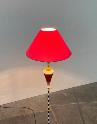 Pied de lampe artisanal en bois massif (Olivier) vintage Circa 1970