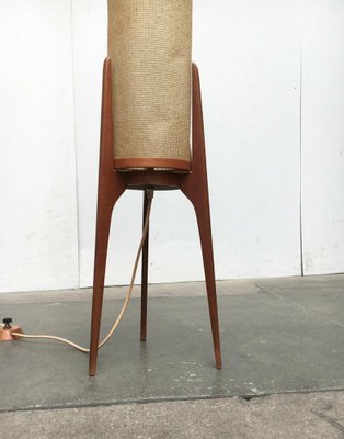 Mid-Century Teak Rocket Tripod Floor Lamp, 1960s for sale at Pamono