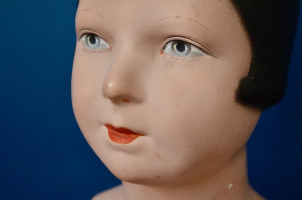 Edm e Art Deco Bust of a Young Woman 20th Century Plaster for