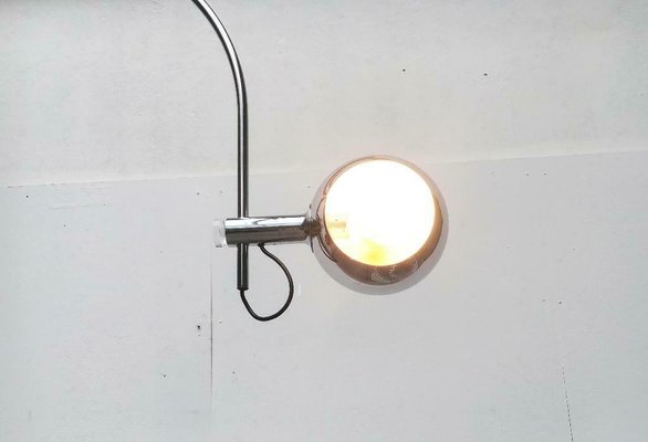 Mid-Century Space Age Metal Chrome Arc Floor Lamp from