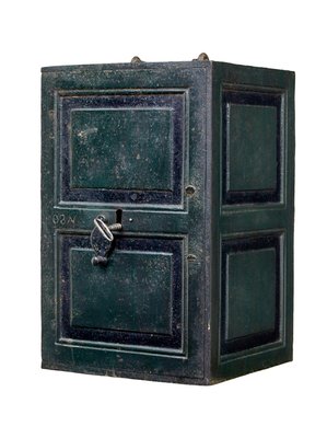 Coffre Fort Ancien Banque Métal Peint 20,5 X 4,75 Pouces – Look Vintage Et Solide