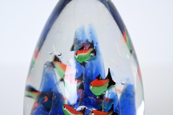 Cenedese Artistic Handmade Egg Aquarium Murano Glass Sculpture