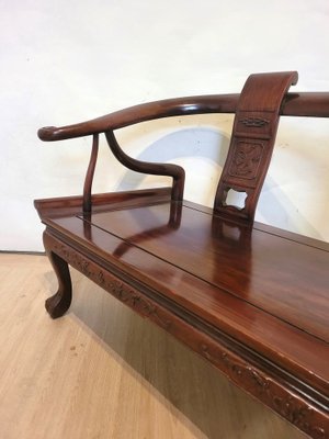Chinese Carved Wooden Bench Seat, Late 19th Century for sale at Pamono