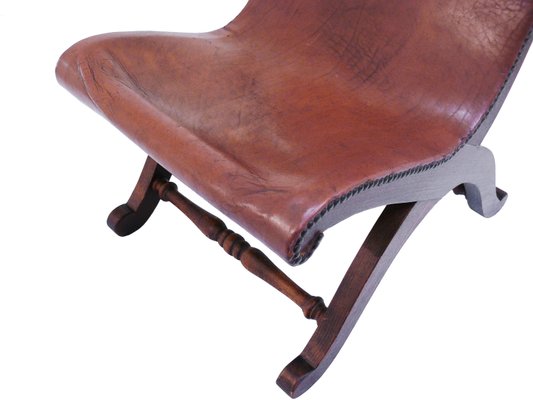 Vintage Slipper Chair By Pierre Lottier, Leather Slipper Chair