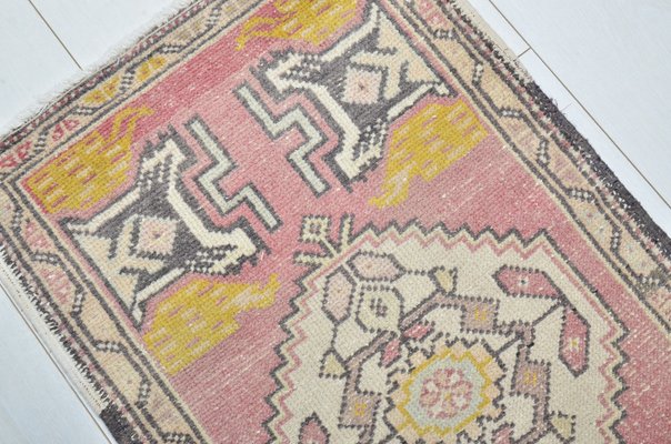 Faded Pastel Antique Rug, 1960s for sale at Pamono
