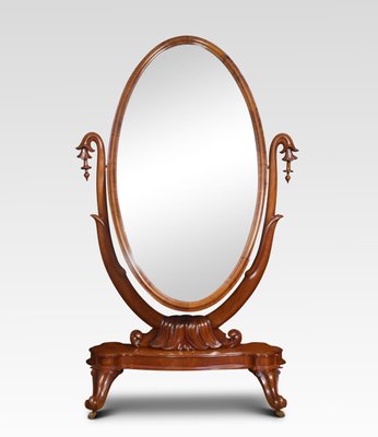 Specchio vintage in mogano in vendita su Pamono