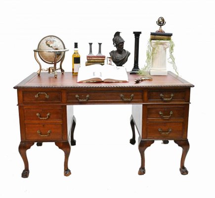 Chippendale Desk Writing Table Pedestal 1890s for sale at Pamono