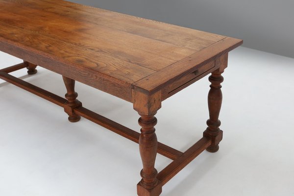 French Rustic Oak Dining Table, 1930s for sale at Pamono