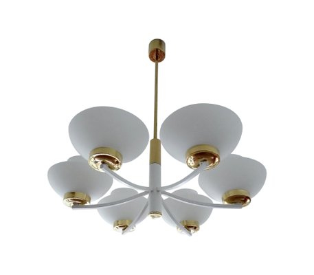 Vintage Glass and Brass Pendant Lamp from Hillebrand Lighting