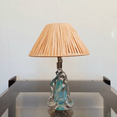 Clear blue glass lamp deals