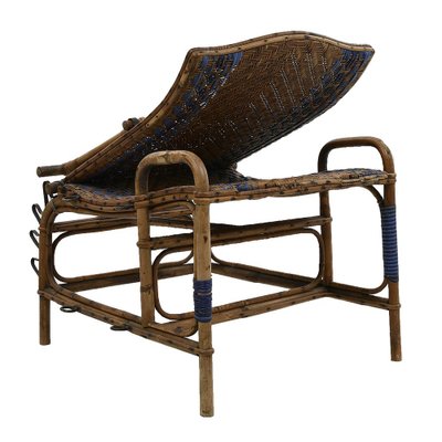 Vintage Rattan Chaise Lounge for sale at Pamono