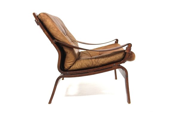 Scandinavian Leather Armchair Norway 1960s for sale at Pamono
