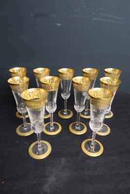 Saint Louis Crystal Thistle Gold Champagne Flute
