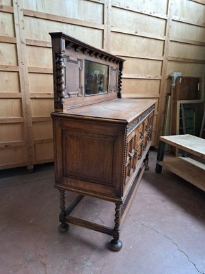 Buffet Belief with Scottish Oak Mirror 1890s for sale at Pamono