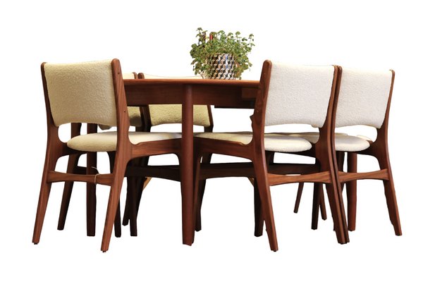 Model 89 Chair in Teak and Bouclé by Erik Buch, 1960s for sale at
