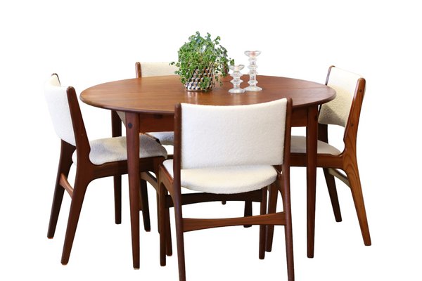 Model 89 Chair in Teak and Bouclé by Erik Buch, 1960s for sale at