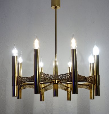 Vintage Brass Chandelier, 1970s for sale at Pamono