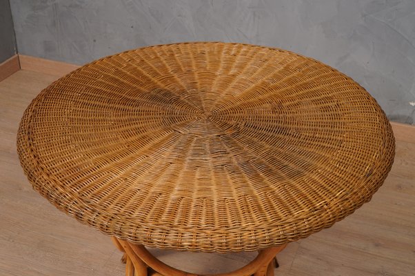 Rattan Folding Service Tray, 1960s for sale at Pamono