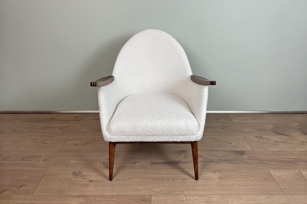 Mid Century Teddy White Armchair 1960s for sale at Pamono