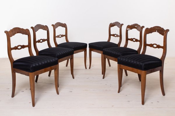 19th Century German Biedermeier Dining Chairs Set of 6 for sale