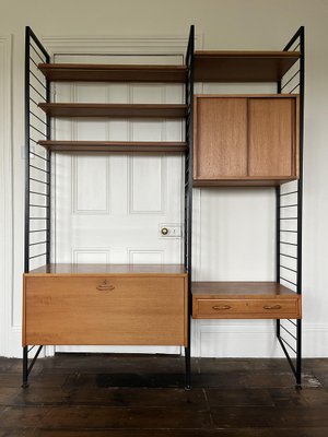 Tall English Four-Door Vintage Cabinet with Adjustable Shelves, Pullout  Drawers