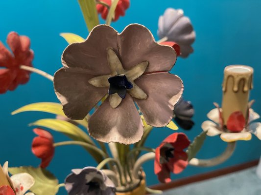 Vintage metal flower chandelier deals