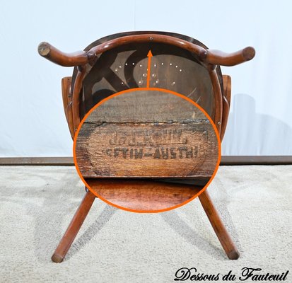 Early 20th Century Beech Desk Armchair from J&J Kohn, 1890s for