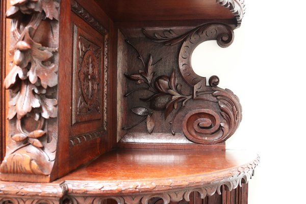 Large French Hunt Cabinet in Oak attributed to Alexander Roux