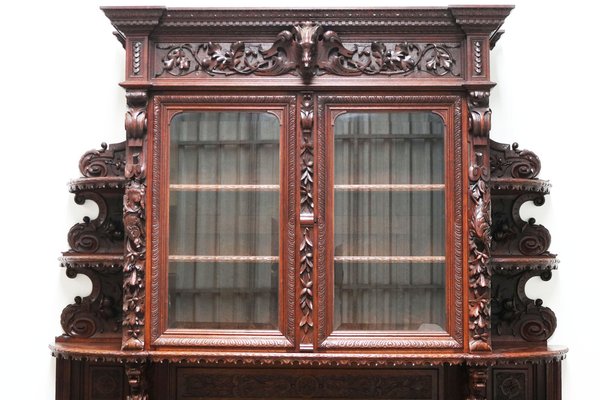 Large French Hunt Cabinet in Oak attributed to Alexander Roux