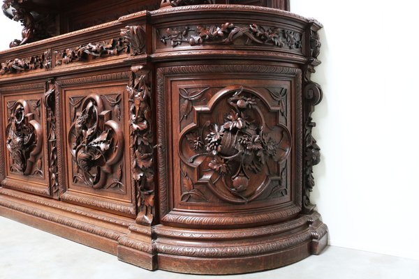 Large French Hunt Cabinet in Oak attributed to Alexander Roux