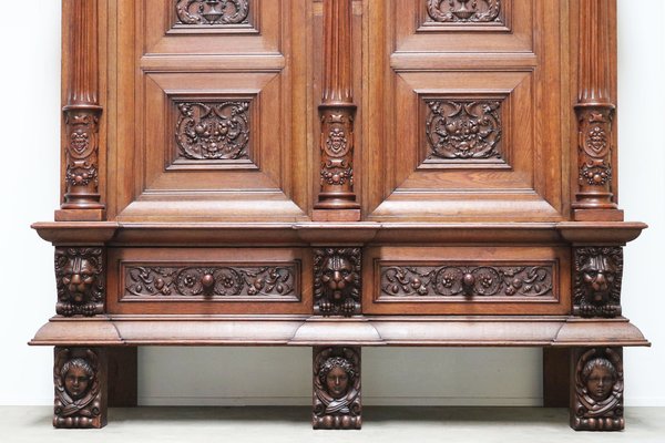 Large 19th Century Dutch Renaissance Revival Cabinet in Walnut