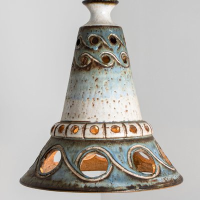 Cone Blue Ceramic Pendant Light, Denmark, 1970s for sale at Pamono
