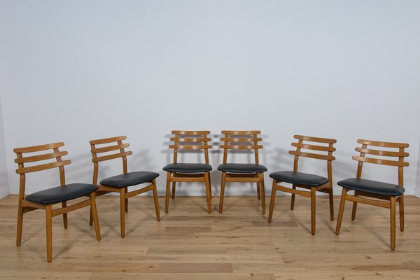Mid-Century Oak Dining Chairs by Poul Volther for FDB Mobler, Denmark,  1960s, Set of