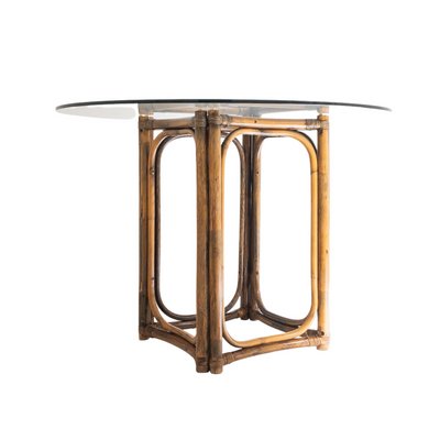 Bamboo glass on sale dining table