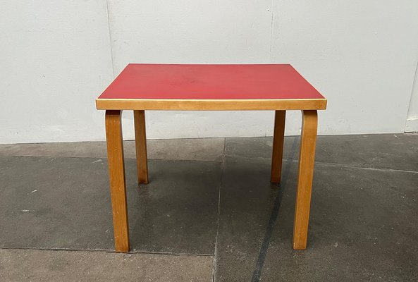 Mid-Century Red Dining Table or Desk by Alvar Aalto for Artek