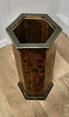 Octagonal Chinoiserie Umbrella Stand, 1920s for sale at Pamono